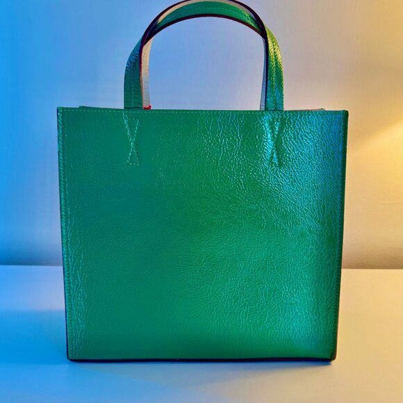 NWT Frances Valentine Margo Tote in Green Naplak Leather - The Perfect Bag - Picture 9 of 13